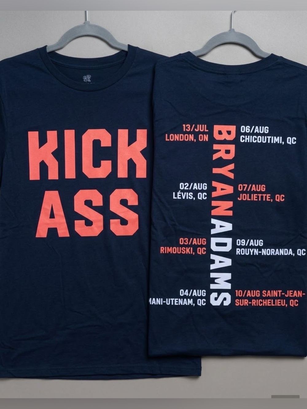 Bryan Adams 2022 Tour T‑Shirt Kick Ass Black Band Tee Concert Merch